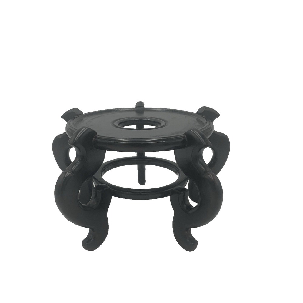 Vintage Asian Dark Wood Plant Stand Pedestal‎ Fits 5.5"D Vase Fish Bowl Riser